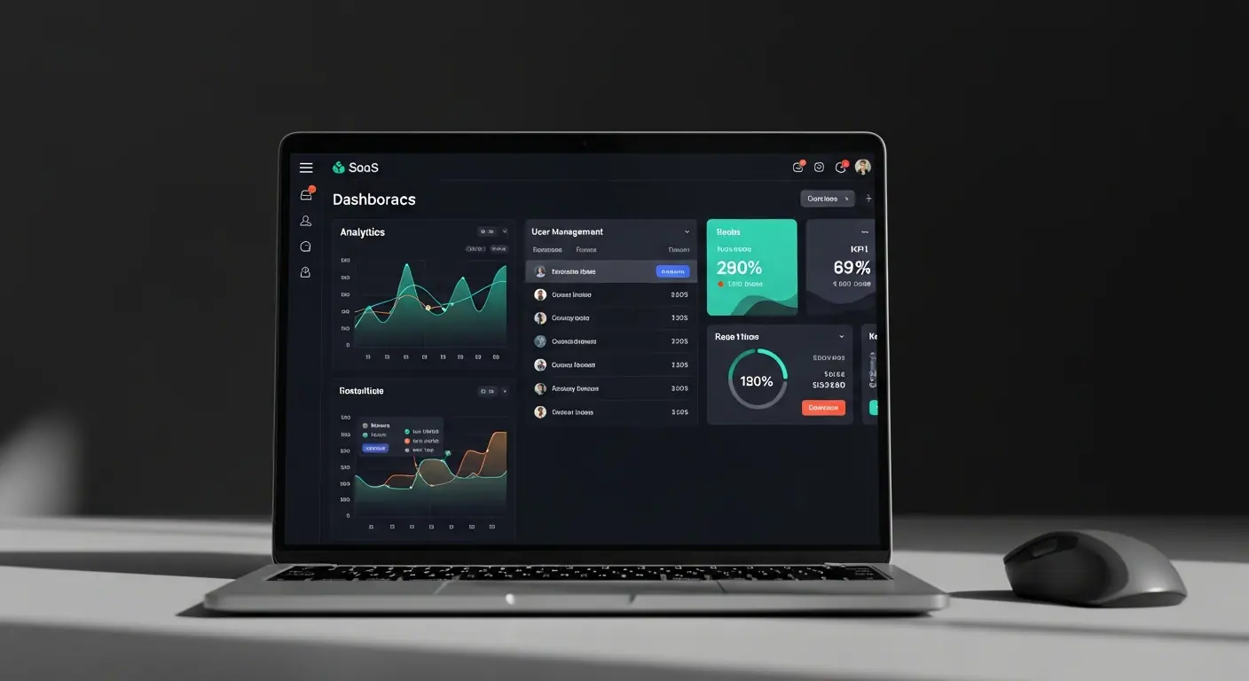 Interface dashboard d'une application SaaS moderne développée par SaaS Builder Studio