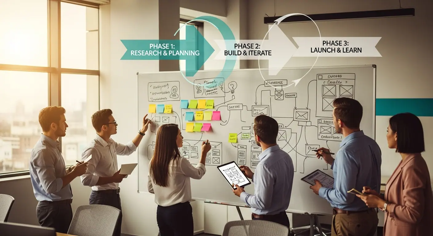 Équipe en train de concevoir un MVP SaaS