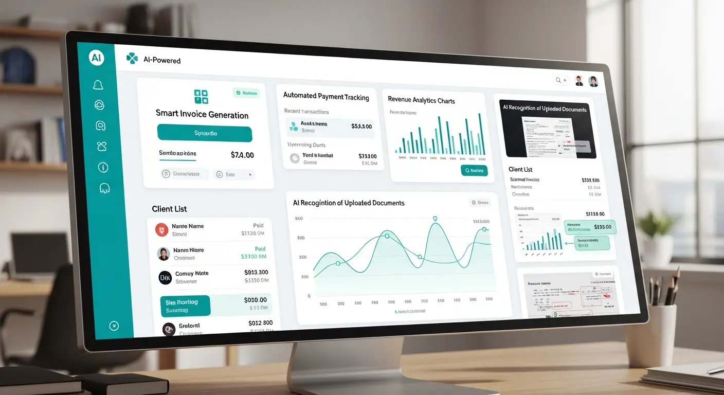Interface InvoiceAI — facturation automatisée par intelligence artificielle