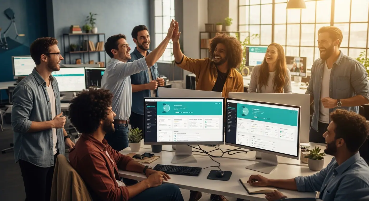 L'équipe SaaS Builder Studio célèbre un lancement réussi