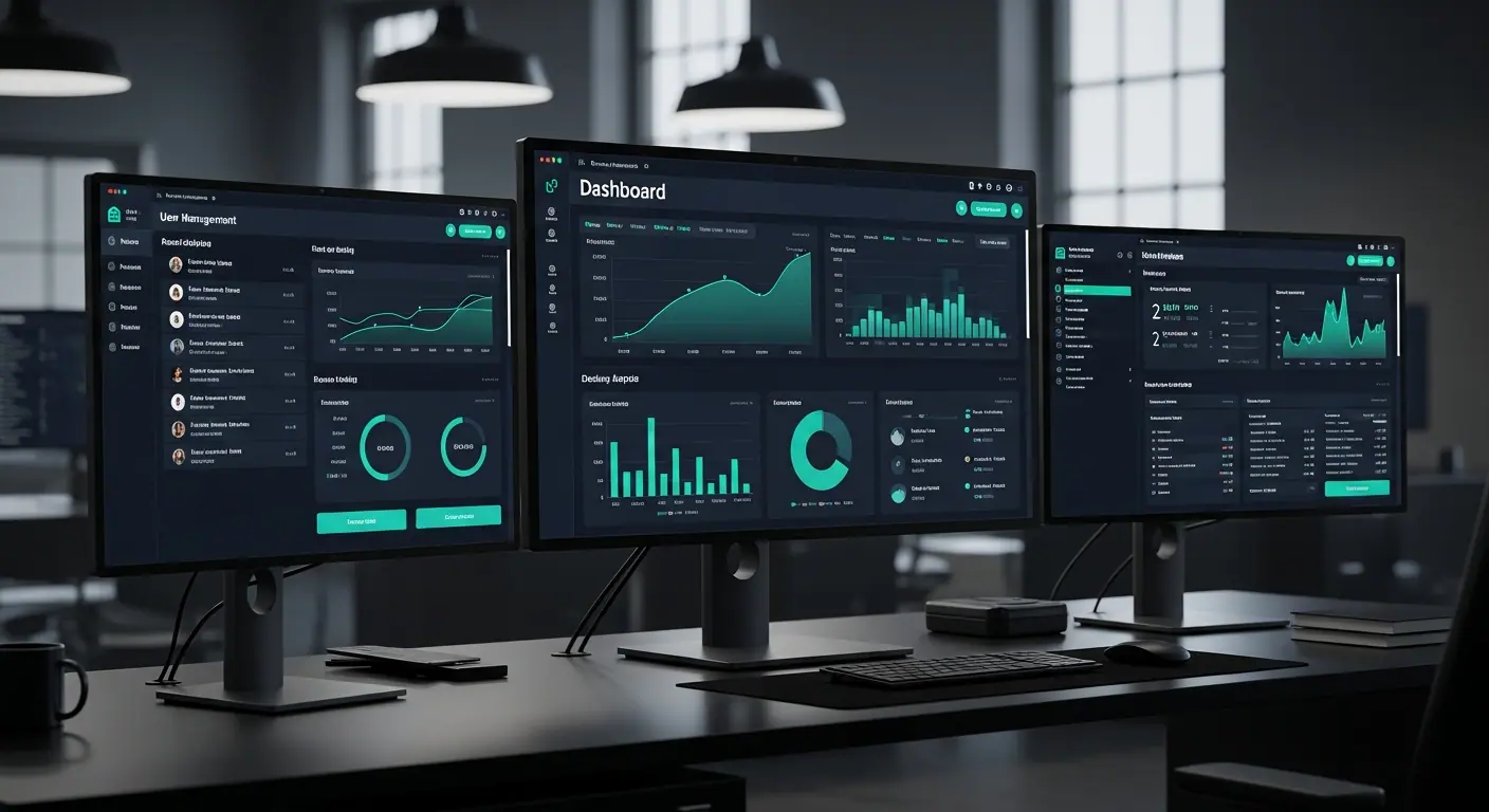 Interface complète d'une application SaaS multi-écrans